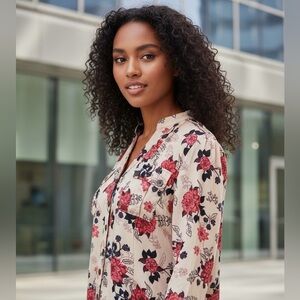 Matilda Jane Peach Floral Ruffle Livery Millie Top